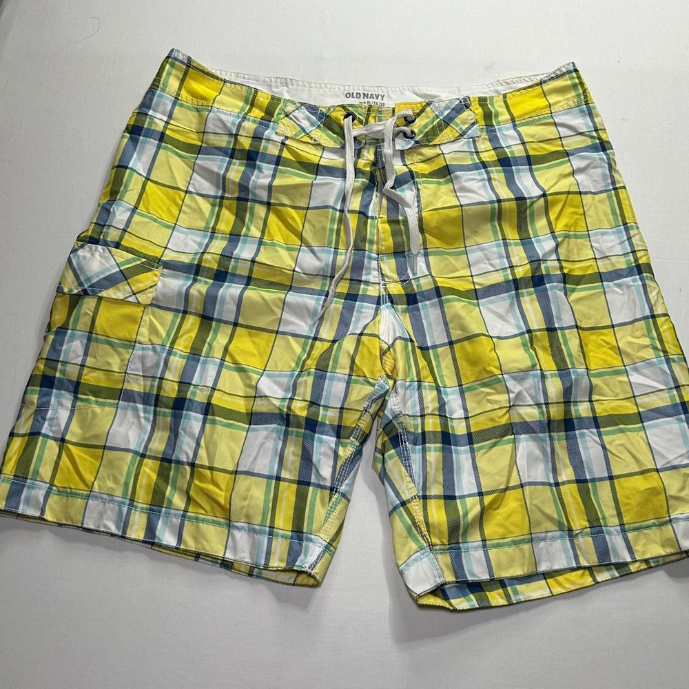 Cyber Y2K Plaid Baggy Skate Swim Shorts